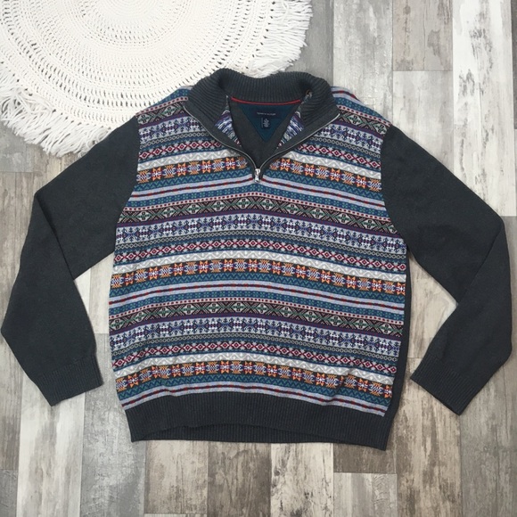 Tommy Hilfiger Other - Tommy Hilfiger 1/4 Zip Aztec Sweater GE13☮️